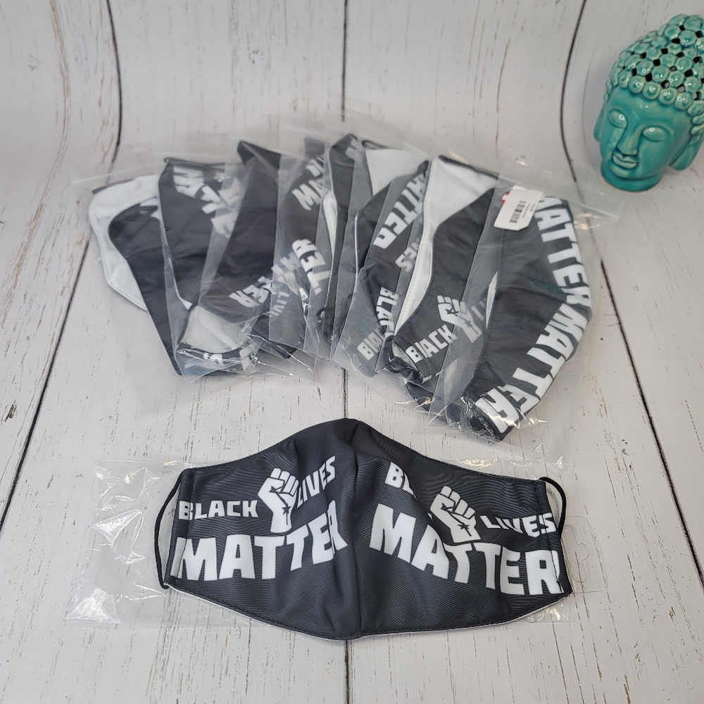 Black Lives Matter Face Covering Mask Organize Resist Speak Up Stand Up BLM 10pc